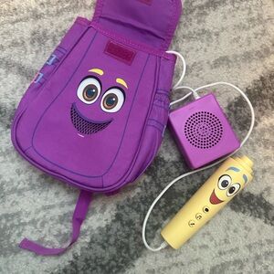 Purple Backpack with Yellow Microphone Toy